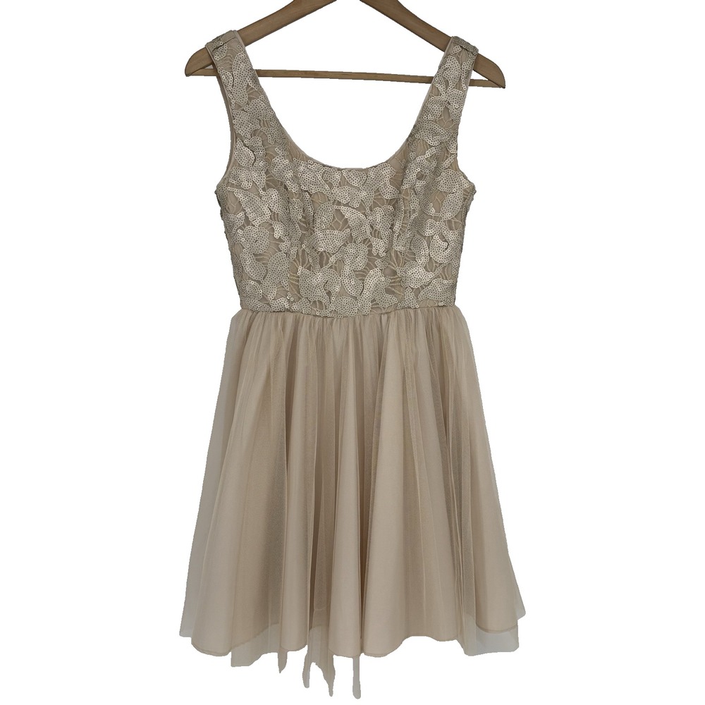 Aidan by Aidan Maddox Womens Sequined Mini Dress 0 Ivory Ethereal Fairy Feminine